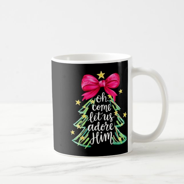 Christmas Tree Oh Come Let Us Adore Him Coquette B Coffee Mug (Right)
