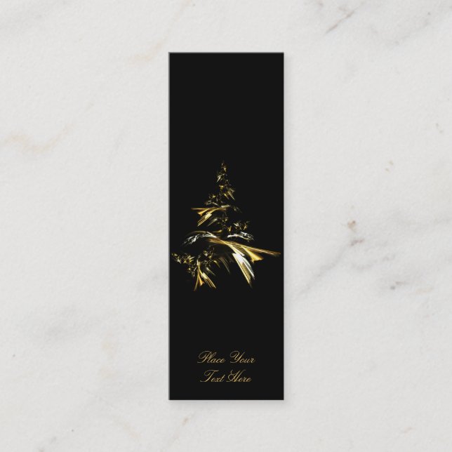 Christmas Tree on Black 001 - Bookmark Mini Business Card (Front)