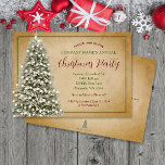 Christmas Tree on Parchment Elegant Party Invitation<br><div class="desc">This elegant design features a snowy Christmas tree with white lights on a faux kraft/parchment paper background. Click the customize button for more flexibility in modifying the text and the graphics! Variations of this design as well as coordinating products are available in our shop, zazzle.com/store/doodlelulu. Contact us if you need...</div>