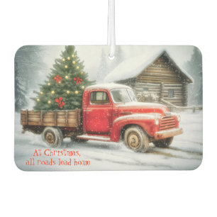 Christmas Tree On Truck Winter Air Freshener