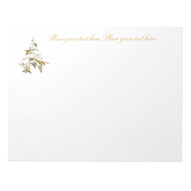 Christmas Tree on White 001 Notepad (Front)