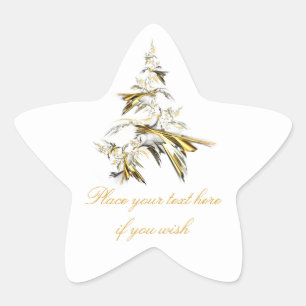 Christmas Tree on White 001 Star Sticker