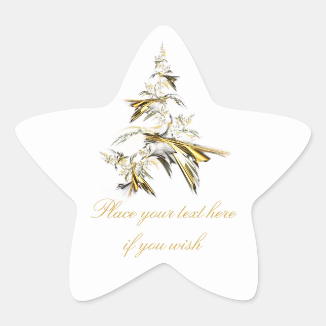 Christmas Tree on White 001 Star Sticker (Front)