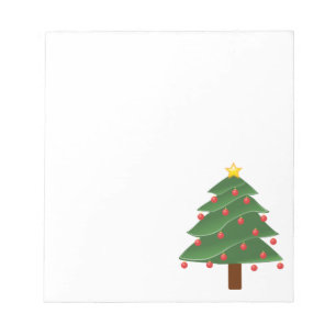 Christmas Tree on White Notepad