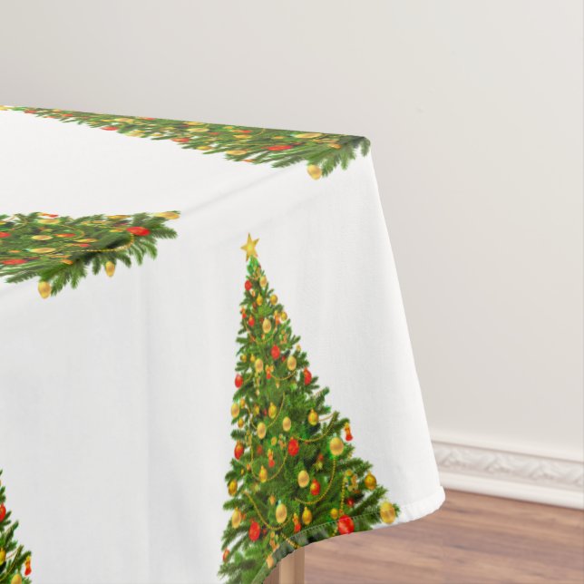 Christmas Tree on White Tablecloth (In Situ)