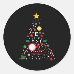 Christmas Tree Optician Optometrist _ Merry Xmas N Classic Round Sticker