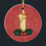 Christmas Tree Ornament<br><div class="desc">Lovely Christmas Tree ornament. Both front and back contain a picture of a holiday candle</div>