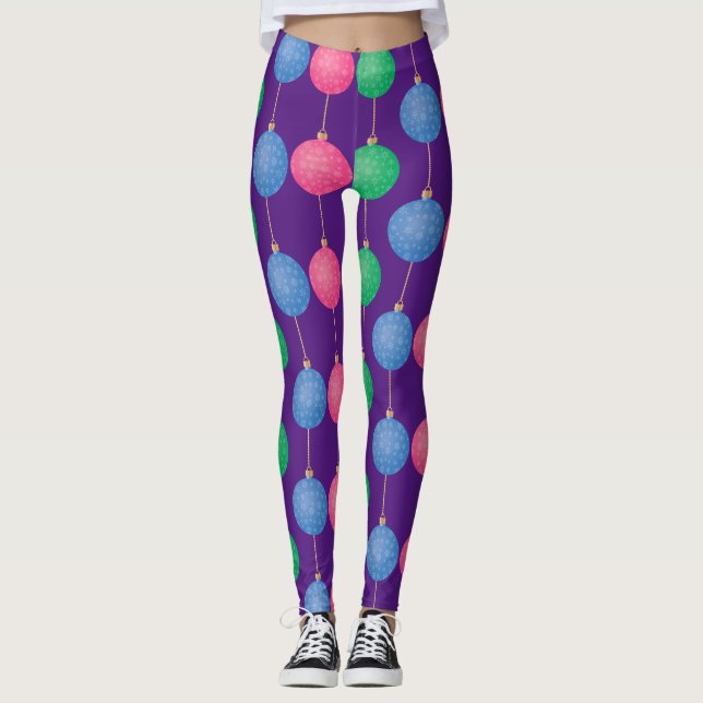 Christmas Tree Ornament Balls Thunder_Cove Leggings (Front)