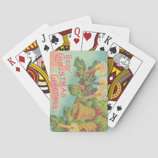 Christmas Tree Ornament Bell Candle Playing Cards