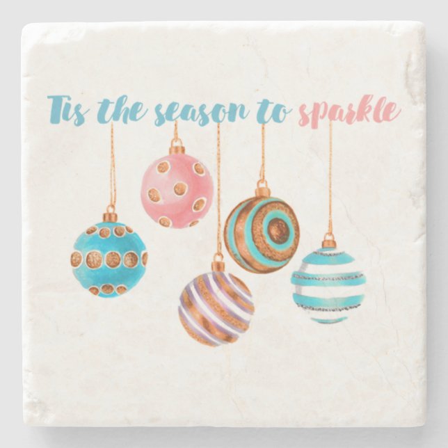 Christmas Tree Ornaments  26 Stone Coaster (Front)