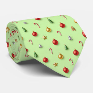 Christmas Tree Ornaments, Candy Cane, Pistachio Tie