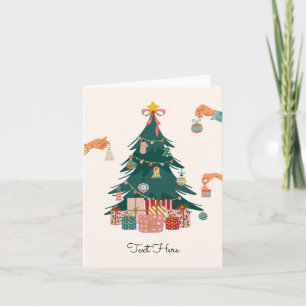 Christmas tree ornaments decoration card