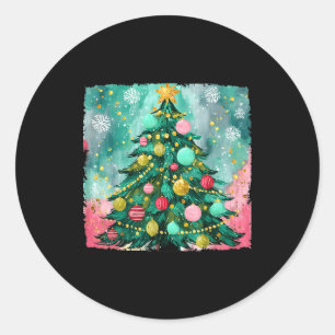 Christmas Tree Ornaments Holiday Xmas Lights Men W Classic Round Sticker