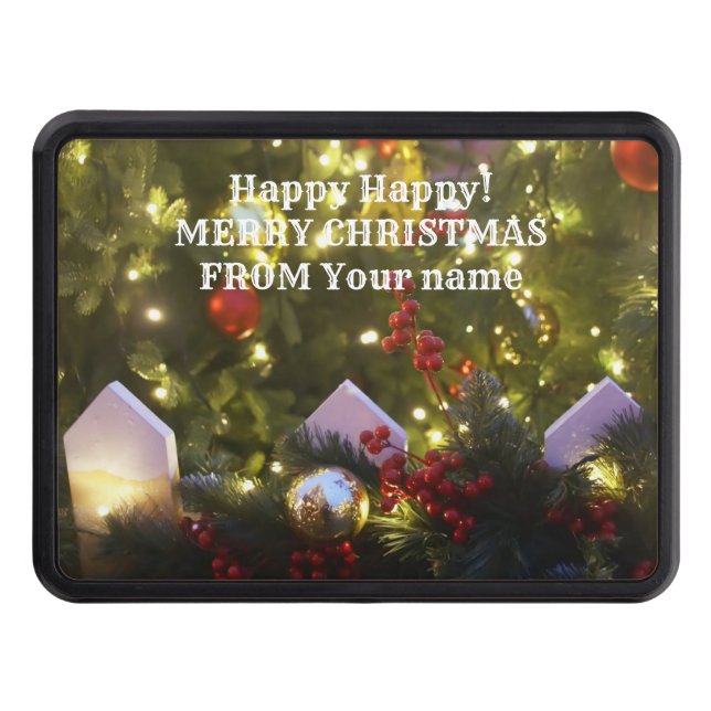 Christmas tree ornaments trailer hitch cover (Front)