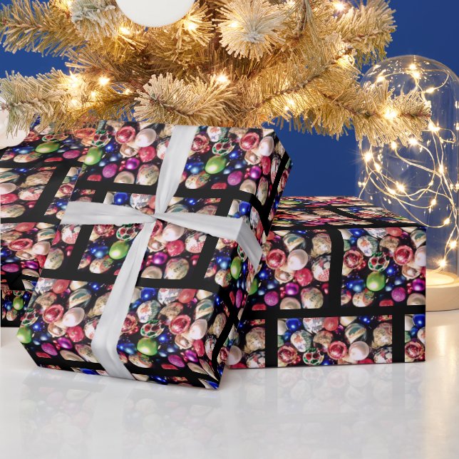 CHRISTMAS TREE ORNAMENTS wrapping paper (Holidays)