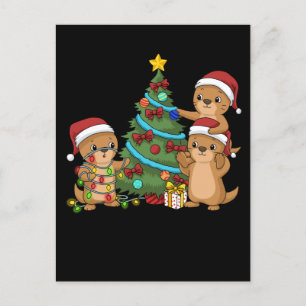 Christmas Tree Otter Kids Christmas Gift Sea Otter Postcard