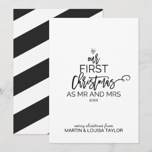 Christmas Tree Our First Christmas as Mr and Mrs Holiday Card