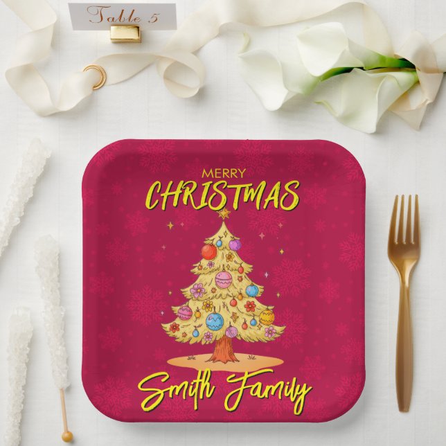 Christmas Tree Paper Plate (Wedding)