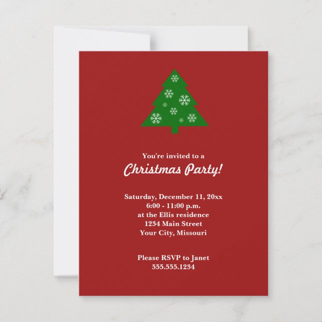 Christmas Tree Party Invitation (Front)