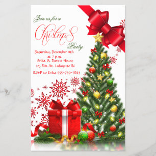 Christmas tree party invitation flyer