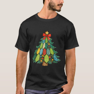 Christmas Tree Patchwork Coquette Bow Xmas Holiday T-Shirt