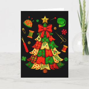 Christmas Tree Patchwork Quilting Quilter Sewing L Card