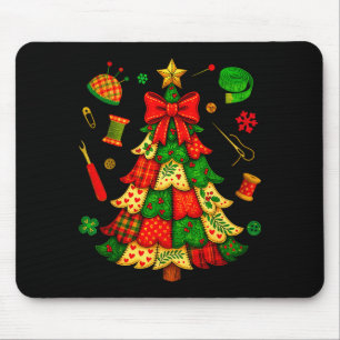 Christmas Tree Patchwork Quilting Quilter Sewing L Mouse Pad