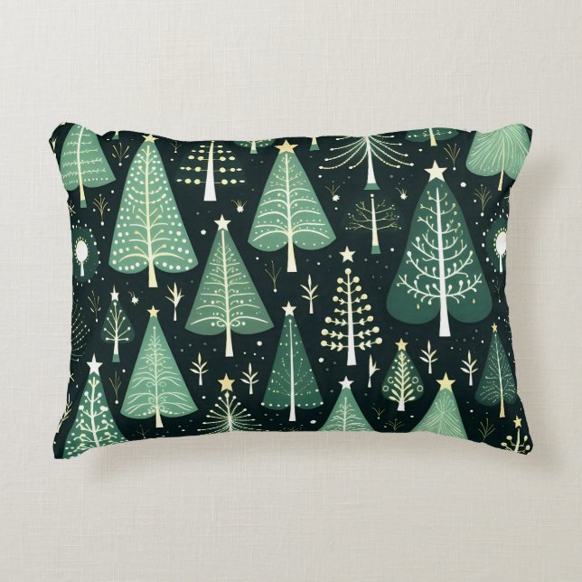 Christmas Tree Pattern Accent Pillow (Front)