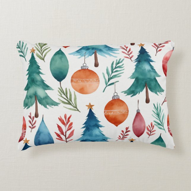 Christmas Tree Pattern Accent Pillow (Front)