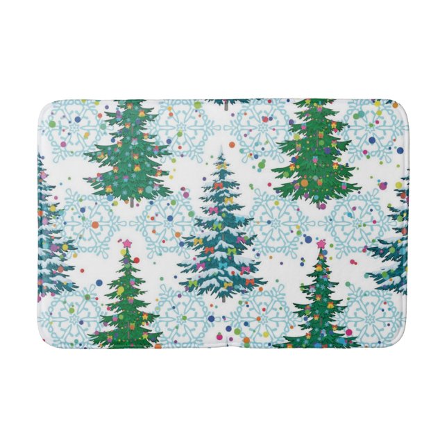 Christmas tree pattern bath mat (Front)