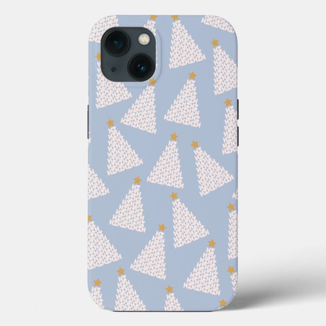 Christmas Tree Pattern Blue Case-Mate iPhone Case (Back)