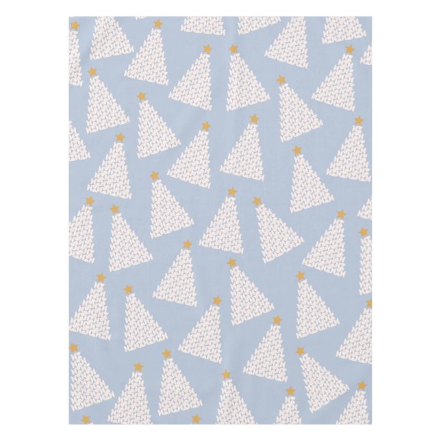 Christmas Tree Pattern Blue Tablecloth (Front)