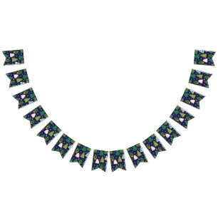 Christmas tree pattern bunting flags