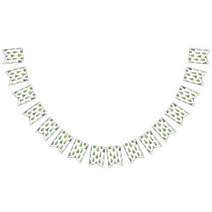 Christmas tree pattern bunting flags