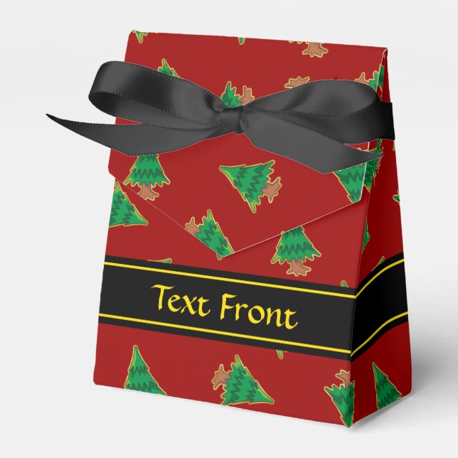 Christmas Tree Pattern Favor Box (Front Side)