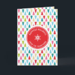 CHRISTMAS TREE PATTERN festive modern minimal red Card<br><div class="desc">by kat massard >>> kat@simplysweetPAPERIE.com <<< Stylish & festive, Christmas tree pattern design with your own personalized holiday logo. Share the joy! - - - - - - - - - - - - - - - - - - - - Matching items available from my store - check it...</div>