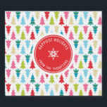 CHRISTMAS TREE PATTERN festive modern minimal red Sparkling Wine Label<br><div class="desc">by kat massard >>> kat@simplysweetPAPERIE.com <<< Stylish & festive, christmas tree pattern design, personalized with your own Holiday logo! Share the joy! - - - - - - - - - - - - - - - - - - - - Matching items available from my store - check it...</div>