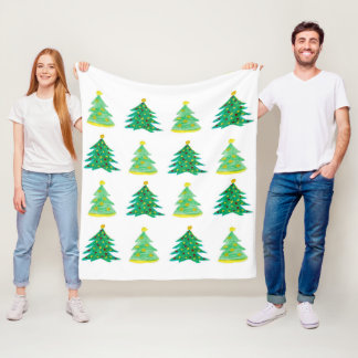 Christmas Tree Pattern Fleece Blanket