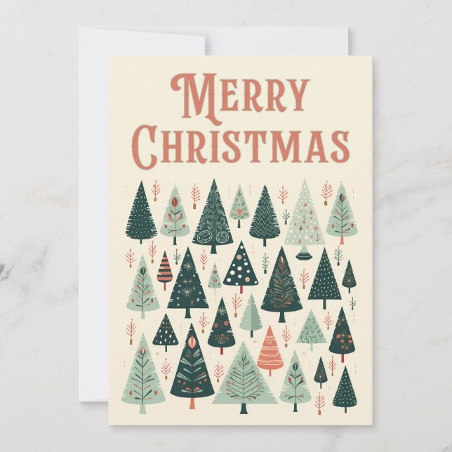 Christmas Tree Pattern Holiday Card (Front)