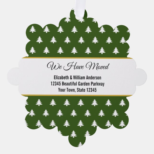 Christmas Tree Pattern Holiday Moving Announcement (Front)