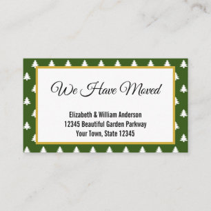 Christmas Tree Pattern Holiday Moving Announcement