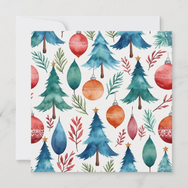 Christmas Tree Pattern Invitation (Front)