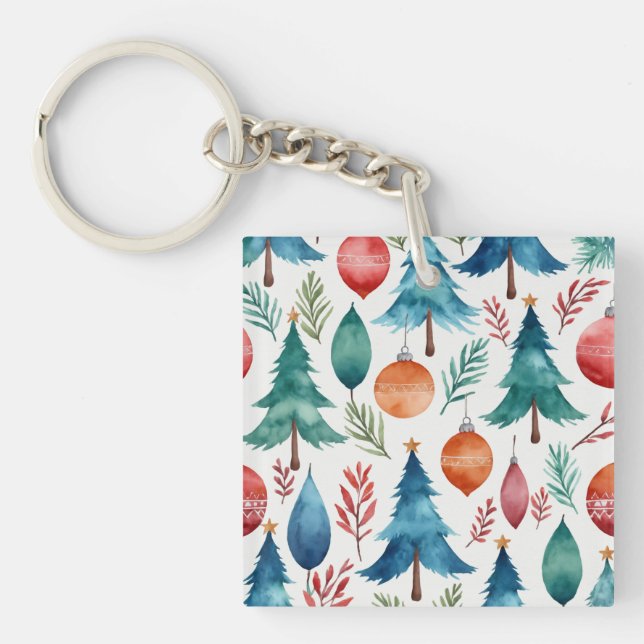 Christmas Tree Pattern Keychain (Front)