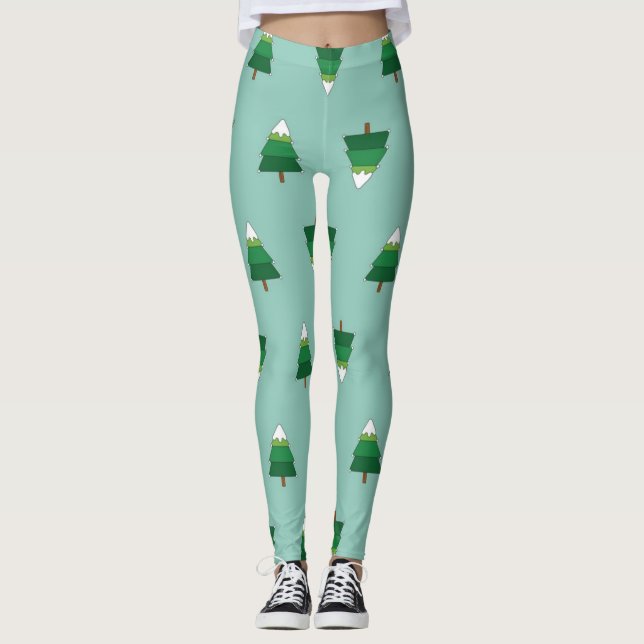 Christmas tree pattern leggings (Front)