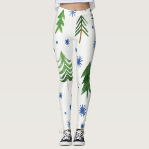 Christmas tree pattern leggings