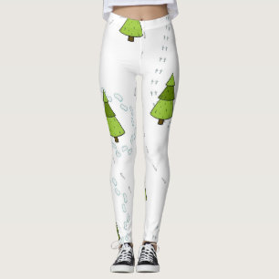 Christmas tree pattern leggings