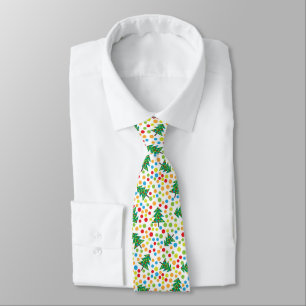Christmas Tree Pattern Modern Colorful Holiday Tie