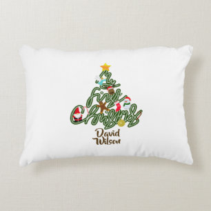 Christmas Tree Pattern My First Christmas Tree  Accent Pillow
