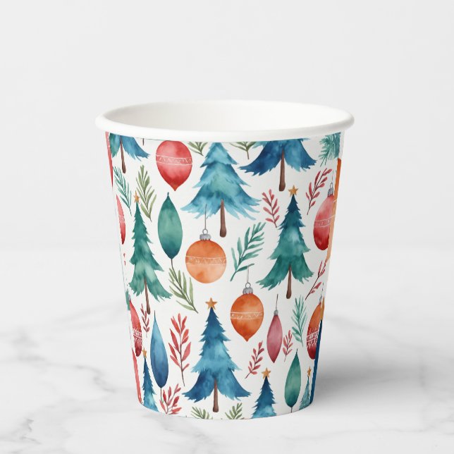 Christmas Tree Pattern Paper Cups (Front)
