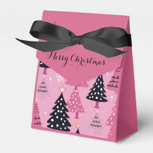 Christmas tree pattern pink favour box